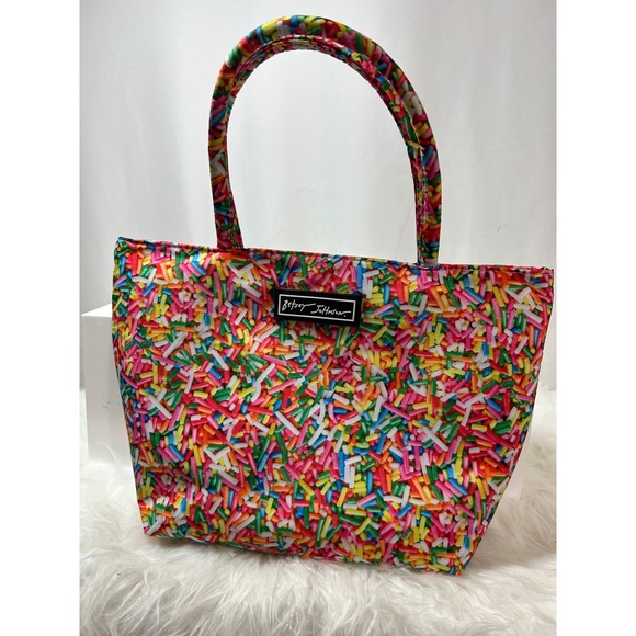Betsey Johnson Sprinkles Print Tote Bag Colorful Novelty Lunch Bag - Picture 1 of 6